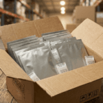 Aluminum foil heat-seal barrier bags packed with desiccant for export shipment and long-term component storage