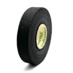 Close-up of black felt velours tape surface showing soft fuzzy non-woven fleece texture