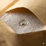 Thickened kraft paper bubble bag open showing large-dome PE bubble film interior cushioning a precision watch movement component