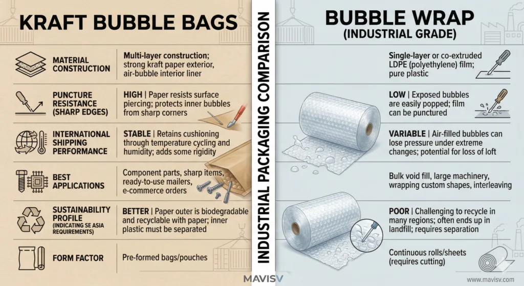kraft bubble bags vs bubble wrap