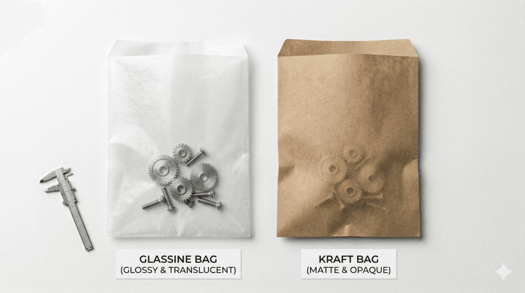 glassine bags vs kraft paper bags comparison industrial