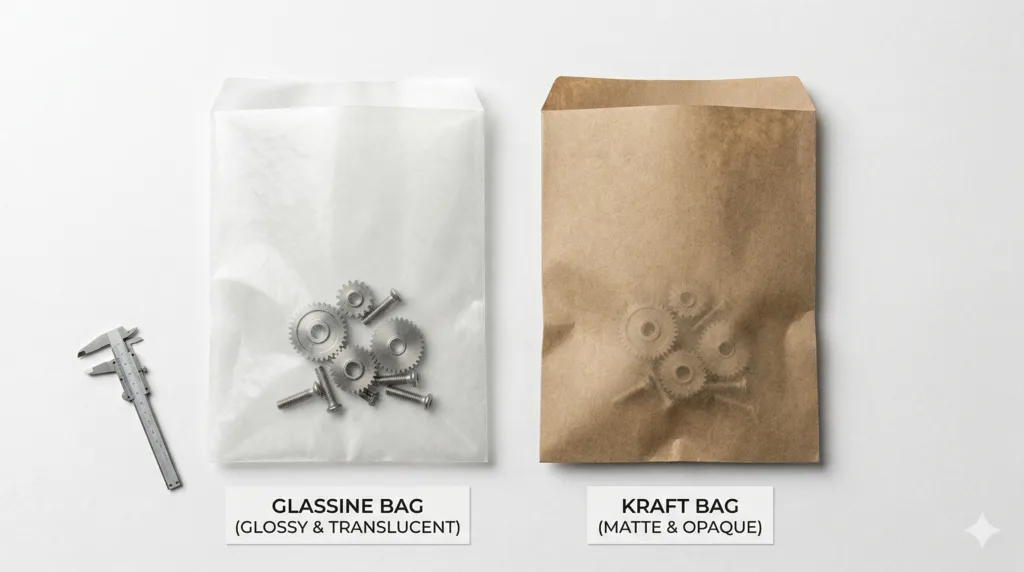 glassine bags vs kraft paper bags comparison industrial