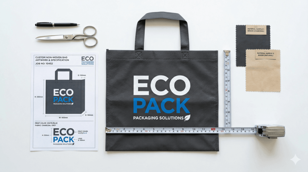 Ordering from a custom non-woven bags manufacturer requires getting three specifications right before production begins: GSM, dimensions, and printing method. Most ordering problems trace back to incomplete specifications — and the manufacturer filling in the gaps with the cheapest available option.