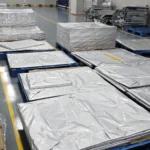 Large aluminum foil bags produced in Suzhou, stacked on pallets