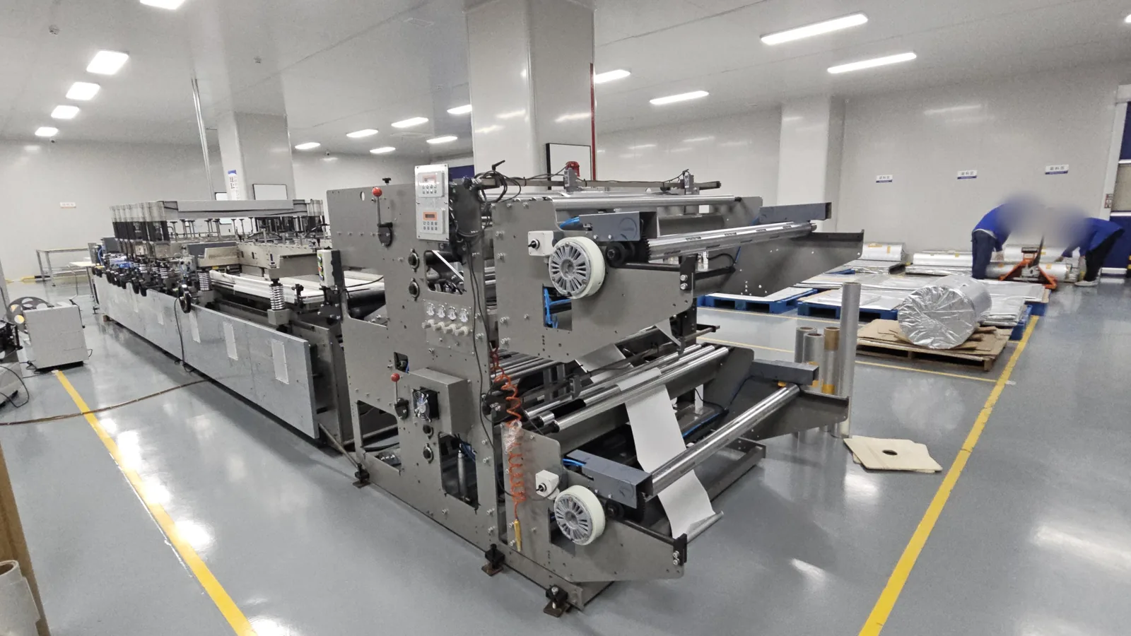 Foil bag making line in operation at Mavis Packing, Suzhou